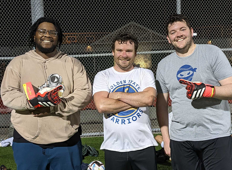 The HQ team after a game of soccer